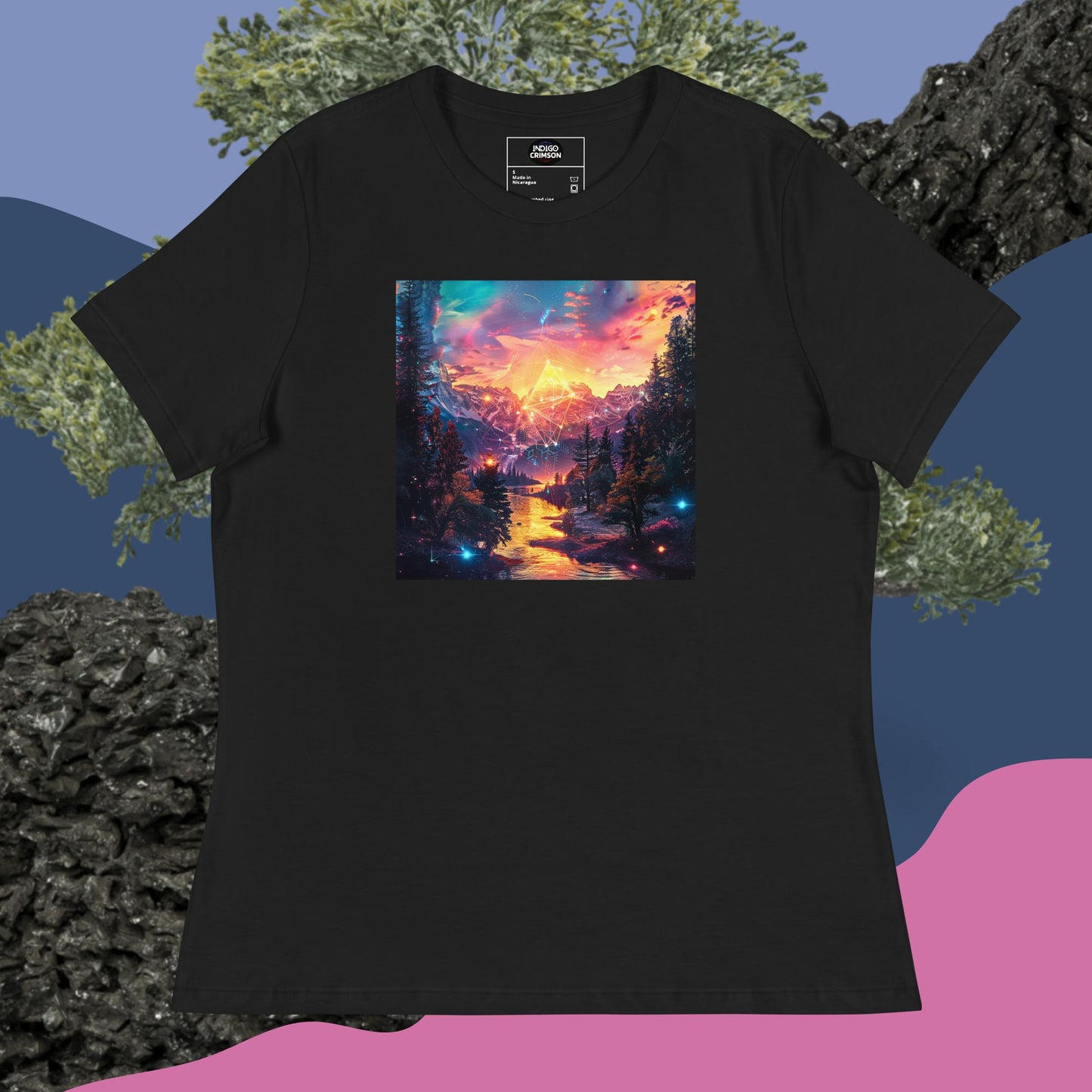 IndigoCrimson Women's Geo Prizm Mountain Tee