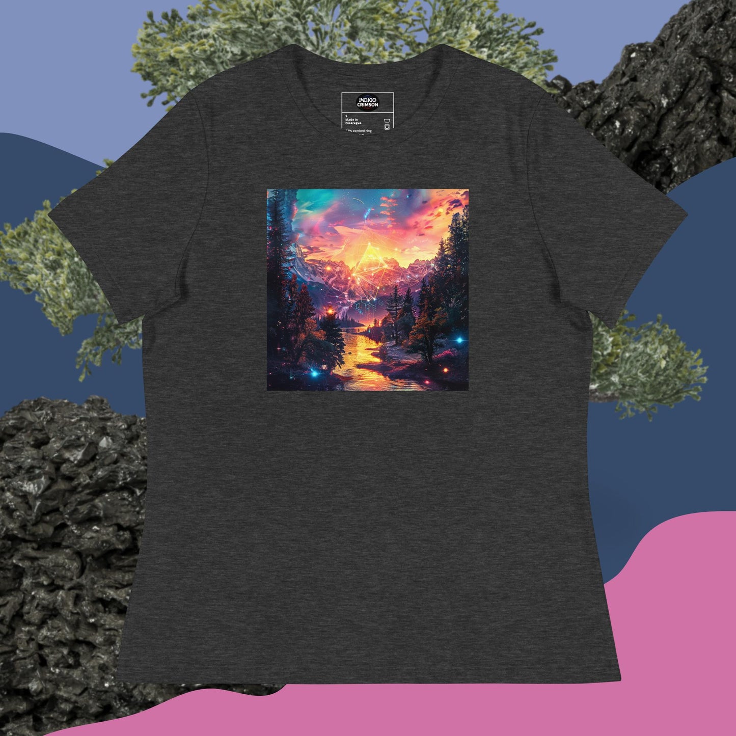 IndigoCrimson Women's Geo Prizm Mountain Tee