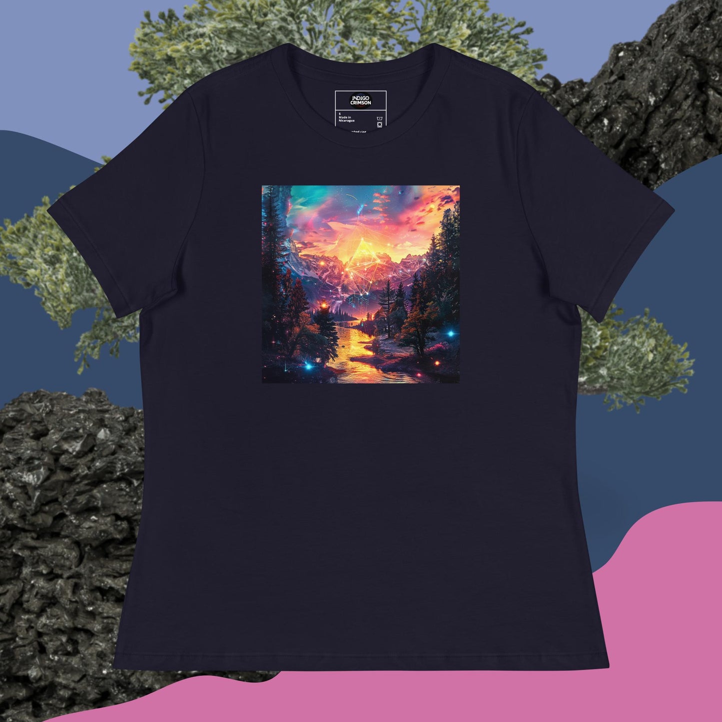 IndigoCrimson Women's Geo Prizm Mountain Tee