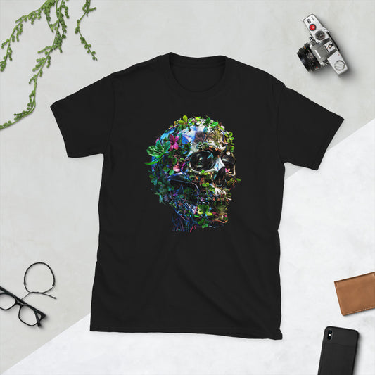 IndigoCrimson Flower Skull Tee