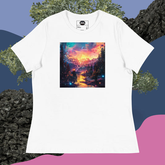 IndigoCrimson Women's Geo Prizm Mountain Tee